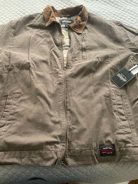 Brooklyn Cloth Brown Lightweight Zip-Front Jacket with Corduroy Collar